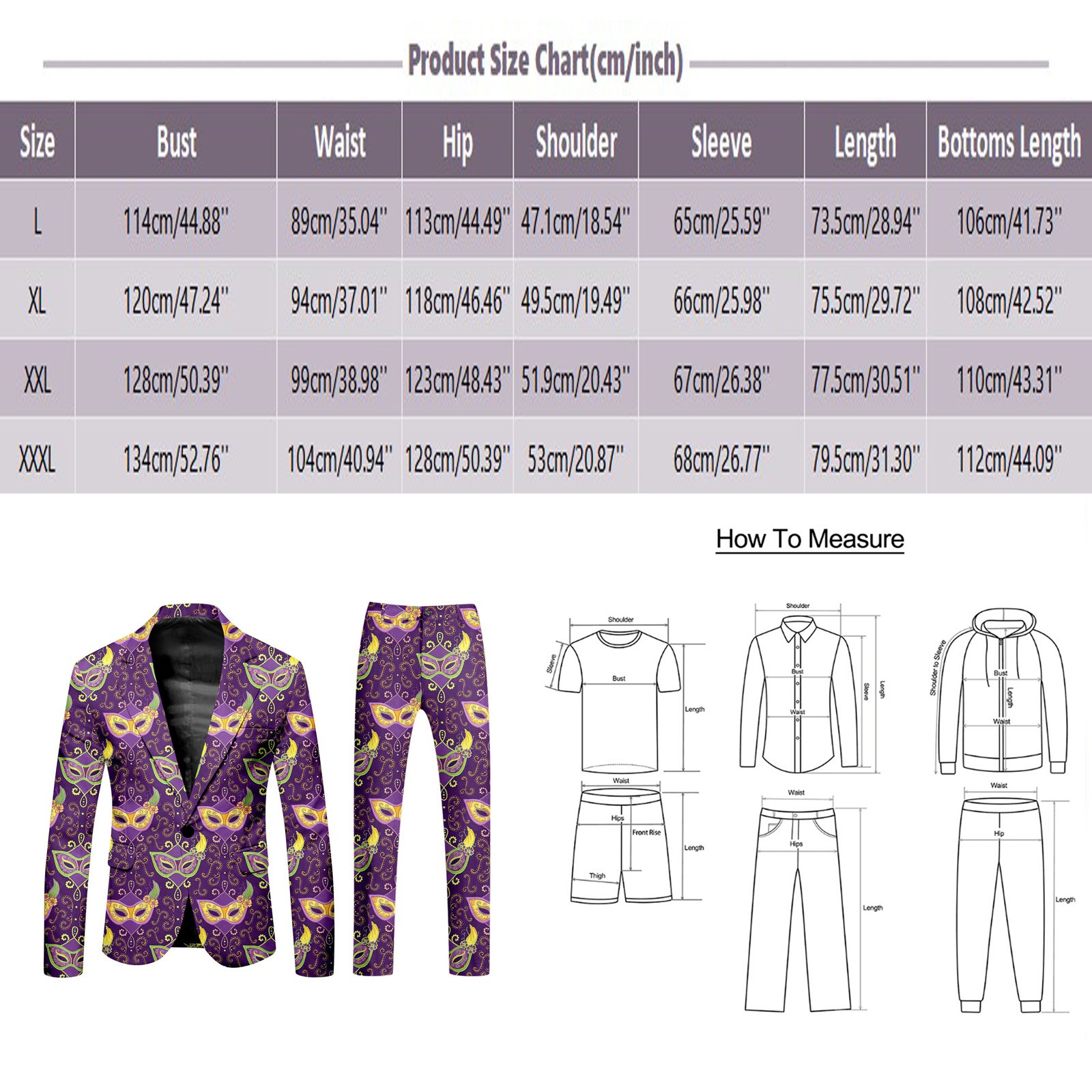 Mens Purple And Gold Carnival Suit All Print And Pants Two Piece Set ...