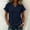 *Navy, variant on ClodeEU Women's V Neck Short Sleeve T-Shirt,Casual Solid Color Frayed Edge Top Army Green,Women's Plus L