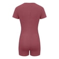 thumbnail image 6 of Leesechin Short Sleeves Solid Color V Neck Sports Elastic Pants Pants Short Juniors Jumpsuits, 6 of 9