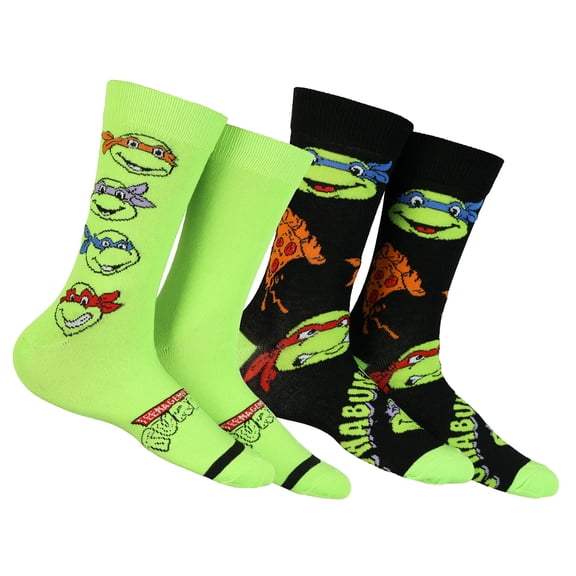 Teenage Mutant Ninja Turtles Socks, TMNT Classic Cartoon Crew Socks For Men Women 2 Pair
