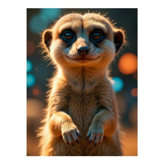 Diamond Art Kit for Adults, Meerkat Warm Light Bokeh Diamond Painting for Adults Beginners, 5D DIY Diamond Art Painting Kits, Colorful Diamond Painting Craft for Home Decor 12x16