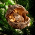 thumbnail image 7 of Xecvkr Forest Christmas Ornaments Mini Resin Hedgehog Cute Hanging Decor Lighted Festive Tree Accent Acorn Animal Variety Gift Idea 8cm 9 Pack, 7 of 7