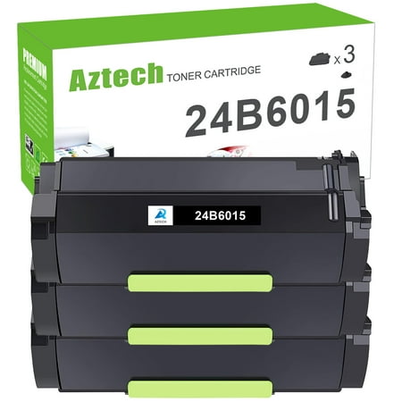 Aztech 3-Pack Compatible Toner for Lexmark 24B6015 M5155 M5163 M5170 XM5163 XM5170 Printer (Black) Established in 2011  Aztech is an international high-tech printer supplies company specializing in R&D  manufacturing  and sale. Our Aztech toner cartridges & printer ink are sold all over the world and we deliver cartridges that are produced according to the highest quality standards. Product Specification: Brand: Aztech Compatible Toner Cartridge Replacement for: Lexmark 24B6015 Compatible Toner Cartridge Replacement for Printer: Lexmark M5155/ M5163/ M5170/ XM5163/ XM5170 Pack of Items: 3-Pack Ink Color: 3 * Black Page Yield (based upon a 5% coverage of A4 paper): 3*35 000 Pages Cartridge Approx.Weight : 8.07 Pounds Cartridge Dimensions (Per Pack): 14.17 x 6.3 x 7.09 Inches Package Including: 3-Pack Toner Cartridge