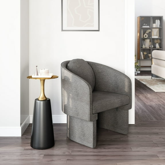 Olya Accent Chair Truffle Gray Accent Chair, Modern Style, Comfy and durable polyester fabric, Plywood, Indoor Living