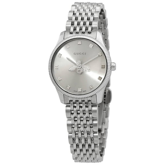 Gucci G-Timeless Quartz Silver Dial Ladies Watch YA1265019