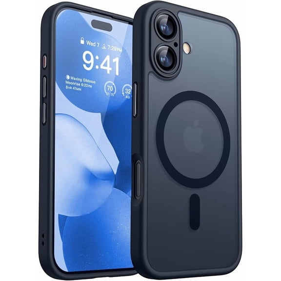 Stylish Matte Translucent Magnetic Case for iPhone 17 Black