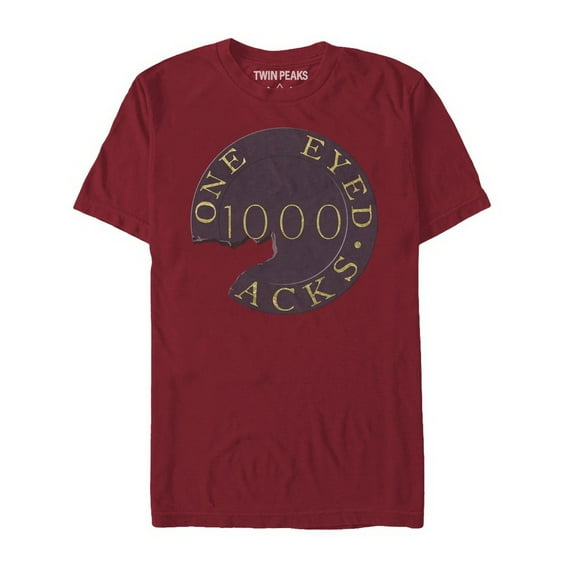 Men's Twin Peaks One Eyed Jacks Poker Chip Graphic Tee Cardinal Small