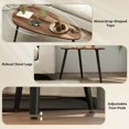 thumbnail image 4 of Industrial Nesting Coffee Table Set - Brown Living Room Tables with Steel Legs & Waterdrop Design - 39.4" x 19.7", 4 of 7