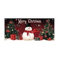 thumbnail image 2 of Horivan 1 Packs Large Christmas Backdrop Banner 13x5.9ft Outdoor Indoor Decor with HD Printing for Garage Door Wall Party Decor Holiday Yard Banner with Snowman Tree Design Weather Resistant, 2 of 6