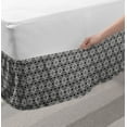 thumbnail image 2 of Geometric Bed Skirt, Royal Moroccan Mosaic Style Abstract Star and Square Shapes Pattern, Elastic Bedskirt Dust Ruffle Wrap Around for Bedding Decor, 4 Sizes, Grey Charcoal Grey White, by Ambesonne, 2 of 2