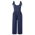 thumbnail image 3 of Ladies Casual Jumpsuit Spaghetti Strap Loose Jumpsuit Overalls Pockets Summer Fashion Harem Cover Ups Jumpsuit Janitor Suit for Women Ladies Romper Jumpsuit Short Sleeve Pants Suits for Women Women, 3 of 4