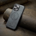 thumbnail image 3 of ELEHOLD for iPhone 15 Pro Case,Magnetic Premium PU Leather Business Classic Soft Silicone Bumper Ultra Slim Shockproof  Protective Case for Women Men for iPhone 15 Pro,Gray, 3 of 6