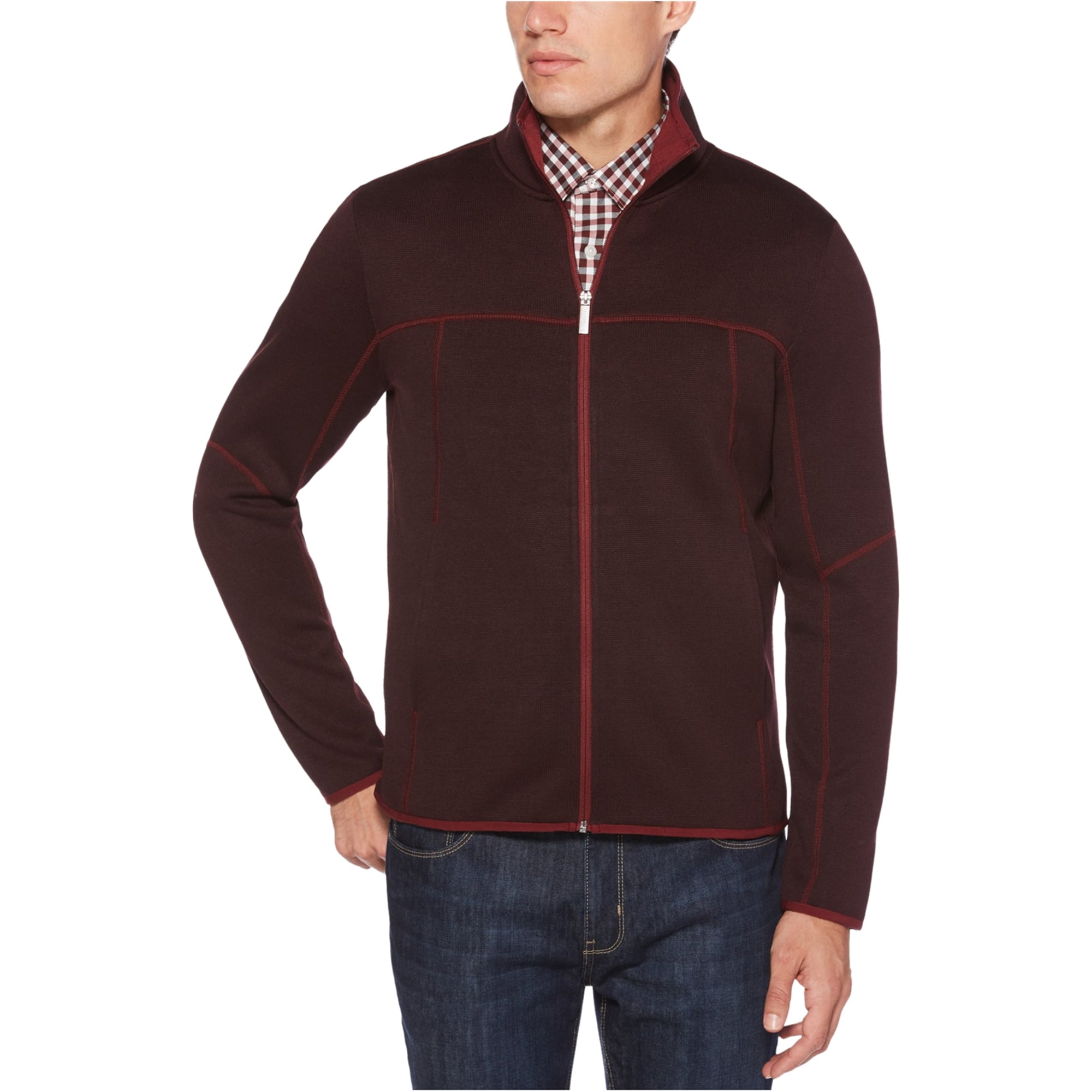 Perry Ellis Perry Ellis Mens Full Zip Knit Sweater