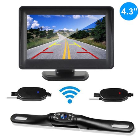 Wireless Car Backup Camera Rear View HD Parking System Night Vision+ 4.3 Monitor