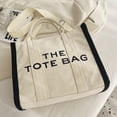thumbnail image 2 of Bolso Con Asa Superior Letra Color en Lady Tote Gran Capacidad para El (Beige), 2 of 9