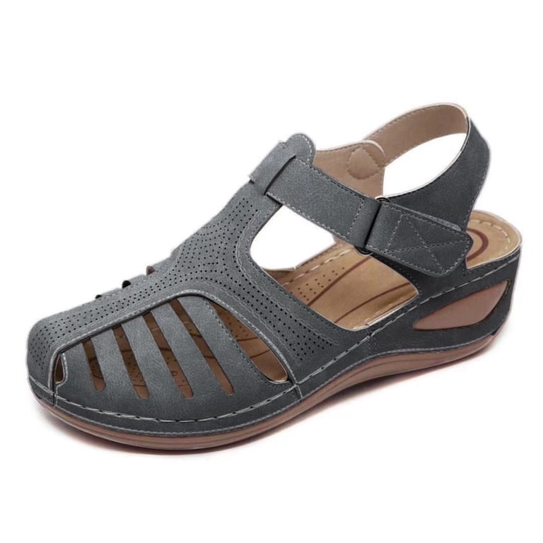 ZTTD Thick Sole Sandals for Women Soft Leather Closed Toe  display picture 1