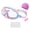 Blue pink transparen, variant on Gieenan Kids Swim Goggles With Earplugs And Swim Hat for Boy Girl Children Wide View Swimming Goggles Water Frogs Resistant