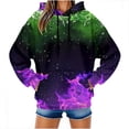 thumbnail image 2 of NuoCaiYun Fall Winter Sweatshirts for Men and Women Hooded Sweater Flame Printed Pullover Blouse with Pocket, 2 of 6