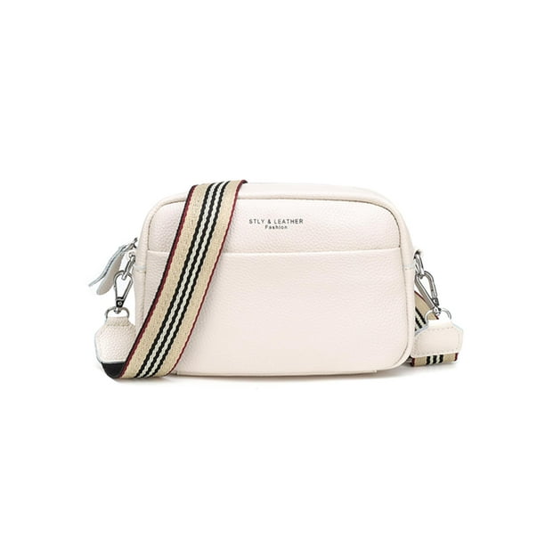 Bolso Hombro Cuero Genuino Vintage para Mujer Con (Blanco)
