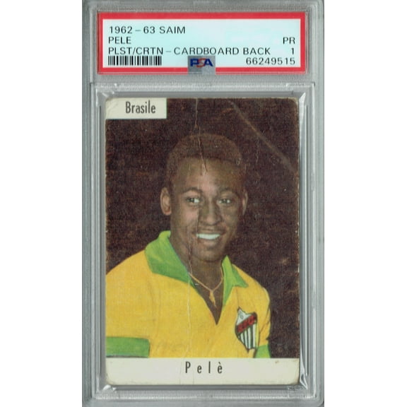 PSA 1 Pele 1962 Saim Cardboard Back Trading Card Brazil