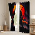 thumbnail image 3 of Homewish Japanese Ukiyoe Black Out Curtains,Japan Tradition Aesthetic Curtains Pack of 2 (42x63 Each),Orange Sunset Bedroom Curtains For Teens,Ultra Soft Home Decor, 3 of 6