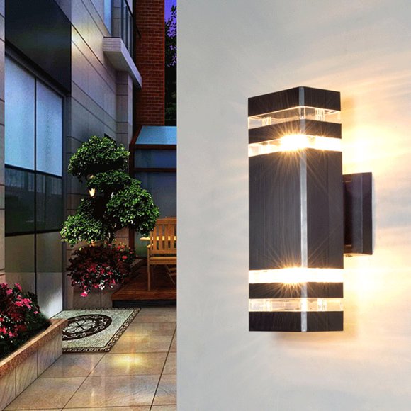 COFEST Outdoor Wall Light, Outdoor Fixture Wall Mount, Modern Outdoor Wall Porch Light, Engineering Plastic Outdoor Wall Light, Outdoor Fixture Wall D light, rust proof wall light black
