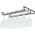 thumbnail image 4 of Large Stemware Wine Glass Hanger Rack Under Cabinet Kitchen Bar Storage Black Iron 17 Inch Set of 10, 4 of 6