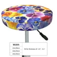 thumbnail image 4 of Fotbe The Garden Tricolor Pansy Flower Stool Covers Round,Waterproof Round Bar Stool Covers Bar Chair Covers Washable Stool Cushion Slipcover for 12-14 Inch Chair-12 inch, 4 of 7