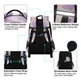 thumbnail image 4 of FORMRS Kids School Backpack Elementary Student Unisex Travel Bookbag with Reflective Stripes, Pastel Purple Marble Pattern, 4 of 7