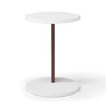 thumbnail image 3 of C-Shaped End Table, Small Side Table for Couch, Sofa Table with Wood Frame, White and Walnut, 3 of 6
