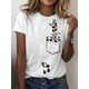 thumbnail image 1 of Women's Casual Elegant Panda Print Crew Neck T-Shirt - Short Sleeve Bamboo Graphic Tee, Soft Breathable Fabric, Machine Washable, Spring Summer Top, Panda Gifts, Casual Attire Shirt, Durable Print Sh, 1 of 6