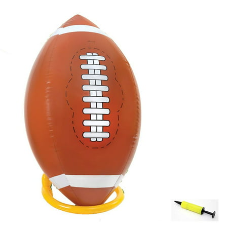 4 Foot Giant Inflatable Football with Tee and Pump - Jumbo Playground Ball