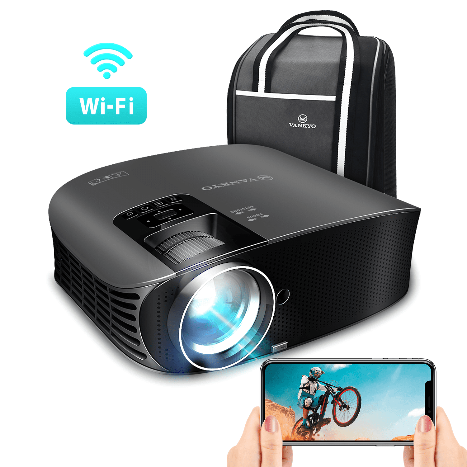Kan Tæt Interaktion VANKYO Leisure 510W HD Projector, Portable Movie, Wireless connection  Projector, with Built-in Office Software - Walmart.com