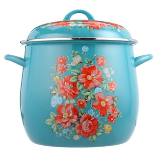 Retro Cooking Pot / Enamel Pot / Enamel Pot With Lid / 70s / Vintage  Flowers 