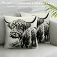 thumbnail image 3 of Creowell Western Highland Cow Throw Pillow Cover, Cow Print Decorative Pillow Cover Cushion Western Rustic Decor for Bedroom, Sofa, Couch, Living Room, 3 of 5