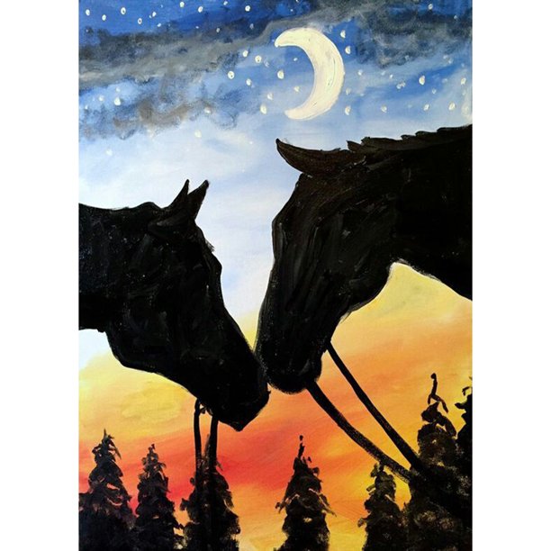 Taladro diamante pintura (DE4156) 5D DIY caballo completo bordado Craft Kit hogar pared arte 50x70cm Hugtrwg Para estrenar