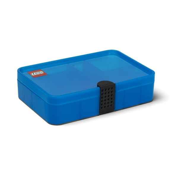 LEGO Sorting Box - Organizing Minifigures, Vehicles, and Elements - Safe Plastic Material, Portable, Customizable, Toy Storage, Transparent Blue