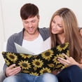 thumbnail image 6 of FORMRS 3 Ring Photo Album 4"x6" Self Adhesive Large Capacity PU Leather Cover, Black Sunflower Pattern, 6 of 7
