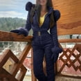 thumbnail image 5 of Women Winter Outdoor Zipper Faux Fur Collar Hooded Warm Fleece Skiing Jumpsuit, 5 of 8
