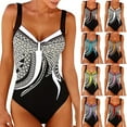 thumbnail image 4 of TQWQT Women's One Piece Swimsuit Tummy Control Swimwear Slimming Vintage Bathing Suits, 4 of 5