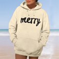 thumbnail image 2 of MESSUEN Christmas Shirts for Women Christmas Sweatshirts for Women Thick Hoodie Fall Sweatshirt Long Sleeve Tops Womens Fall Tops Hoodie for Women Beige L, 2 of 5