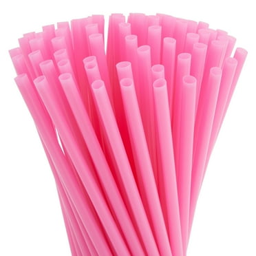 Juvale 300-Pack Pink Plastic Straws for Birthday Party, Baby Shower, Weddings and Gatherings, 10 Inches Long Fun Pink Straws Plastic for Cocktails, Coffee, Juice, Water, Iced Tea and More