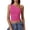 Hot Pink #159, variant on Women's Casual One Shoulder Top Ruched Crop Lightweight Summer Tops Navy L