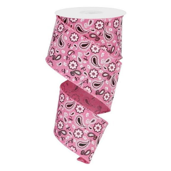 2.5" Bandana Ribbon: Pink (10 Yards)