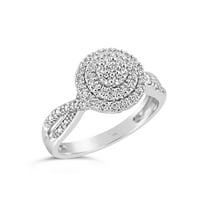 Keepsake 1/3ctw Diamond 10kt White Gold Double Halo Engagement Ring (H-I, I2)