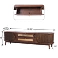 thumbnail image 7 of Modern TV Stand for Up to 75" TVs with 2 Rattan Drawers & Fluted Sliding Doors, Solid Wood Legs Media Console for Living Room & Bedroom, Natural Brown Entertainment Center, 7 of 7