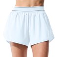 thumbnail image 2 of LOVZFMLL Womens Solid Color High Waisted Running Shorts With Pockets And Yoga Pants White S, 2 of 5