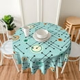 thumbnail image 3 of Abstract Geometric Retro Mid Century Lines Circle Round Tablecloth Waterproof Wipeable Tablecloth Cover Home Restaurant Kitchen Picnic Party Decoration 60 Inch Circular Tablecloth for 20-47 Inch, 3 of 6