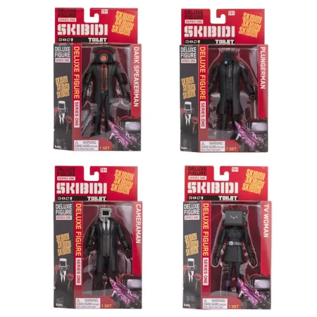 Official Skibidi Toilet 6" Action Figures - TV Woman, Cameraman, Plungerman, Dark Speakerman