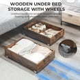 thumbnail image 2 of Under Bed Storage with Wheels, 2-Pack Under Bed Shoe Storage Organizer Drawer, Composite Wood Organizer for Shoes Clothes Containers in Bedroom for Clothes,Shoes(Brown), 2 of 6